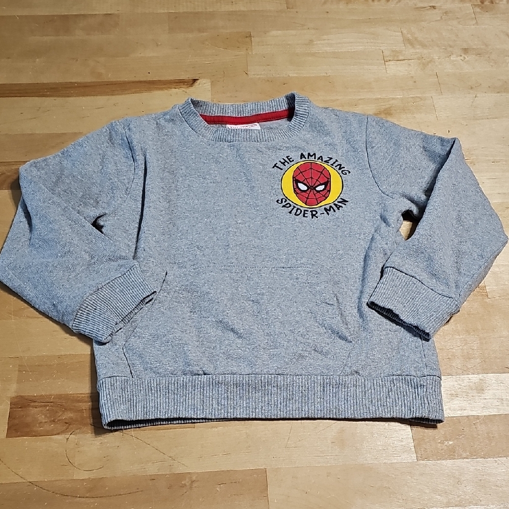 3 for $10 🕸️ Marvel Spider-Man "Spidey Sense" Gray Graphic Sweatshirt Boys S